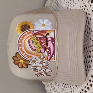 Trucker Hat Stay Positive Western Boot Patch Hat Sunflower Adjustable